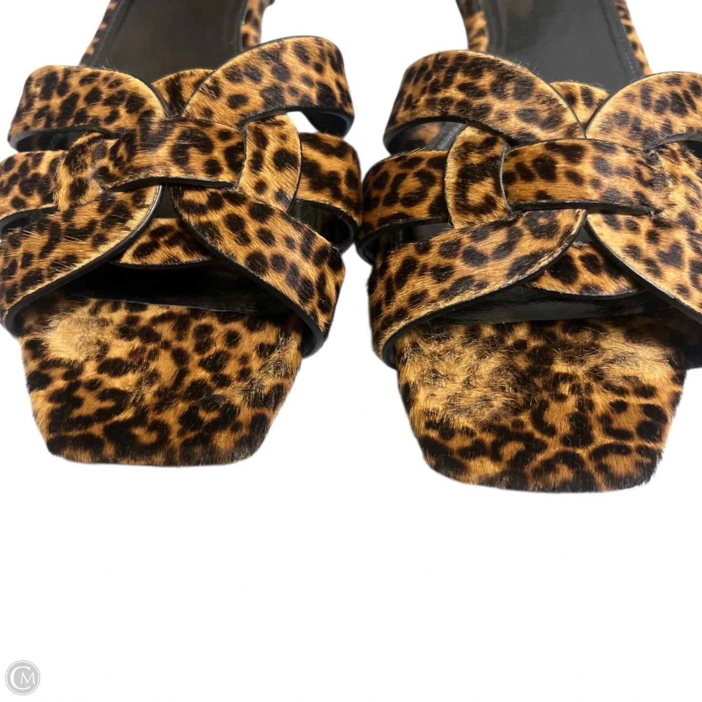 Sandals Luxury Designer By Yves Saint Laurent In Leopard Print, Size: 7