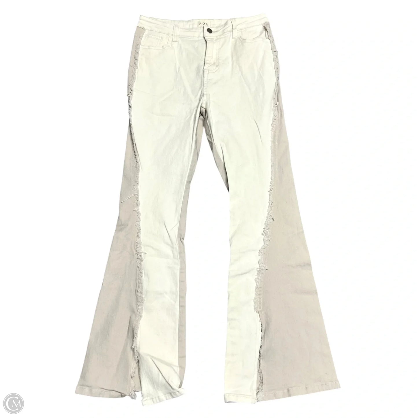 Jeans Flared By Pol In Cream Denim, Size: M