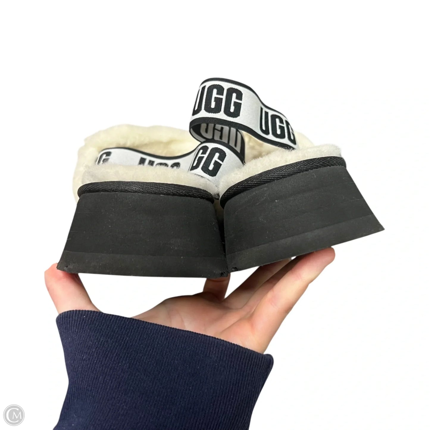 Slippers Designer By Ugg In Cream, Size: 8