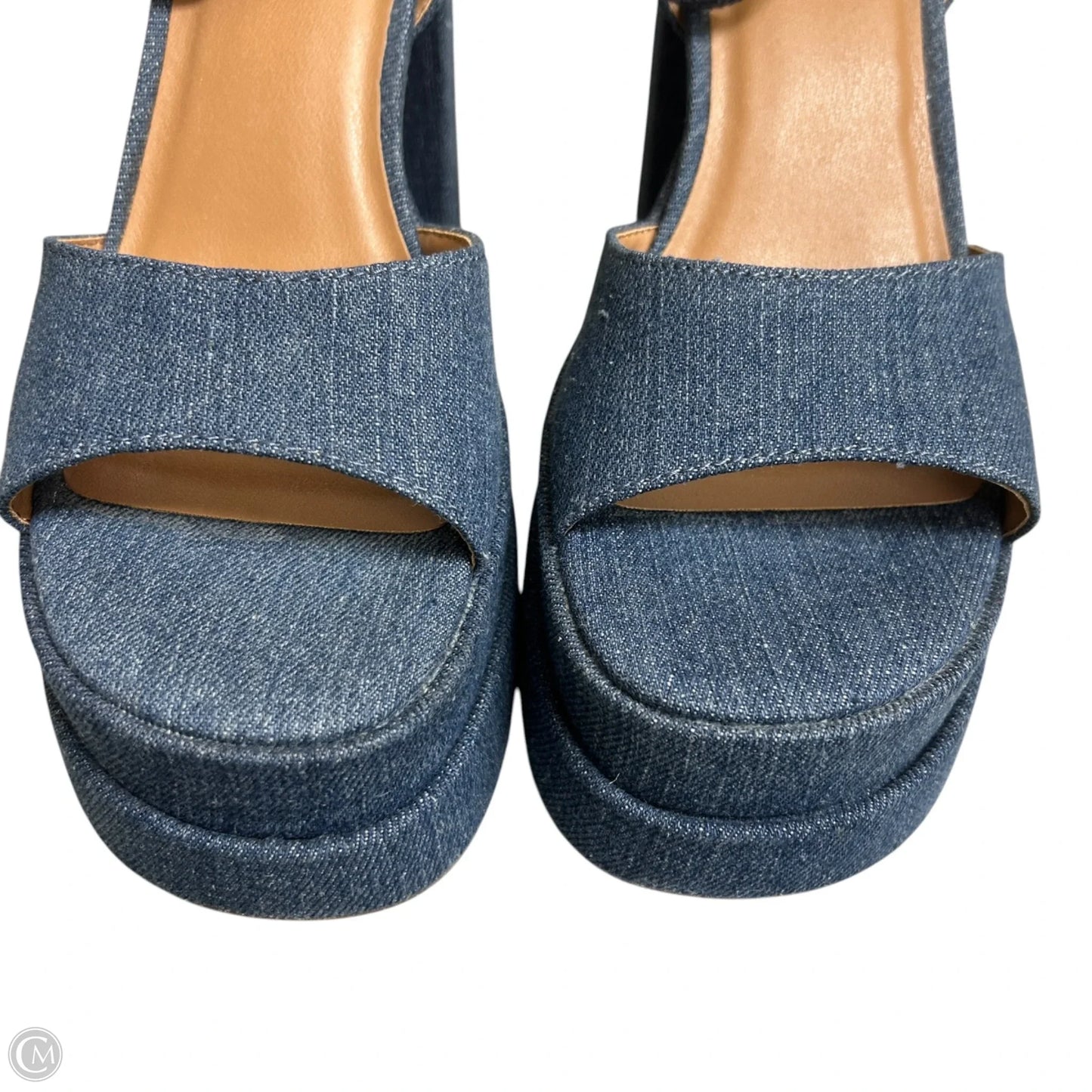 Sandals Heels Block By Wild Fable In Blue Denim, Size: 8