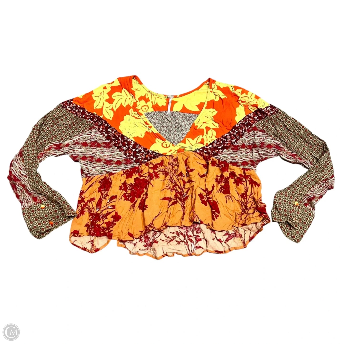 Top Long Sleeve By Free People In Orange, Size: M