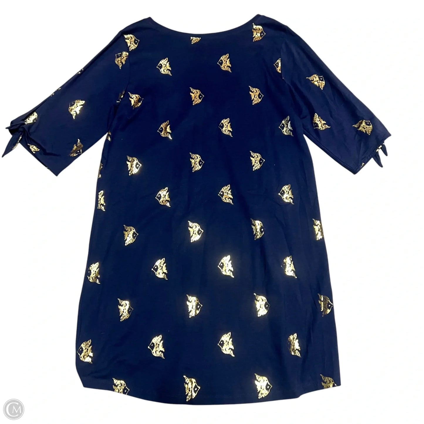 Dress Designer By Lilly Pulitzer In Blue & Gold, Size: Xl