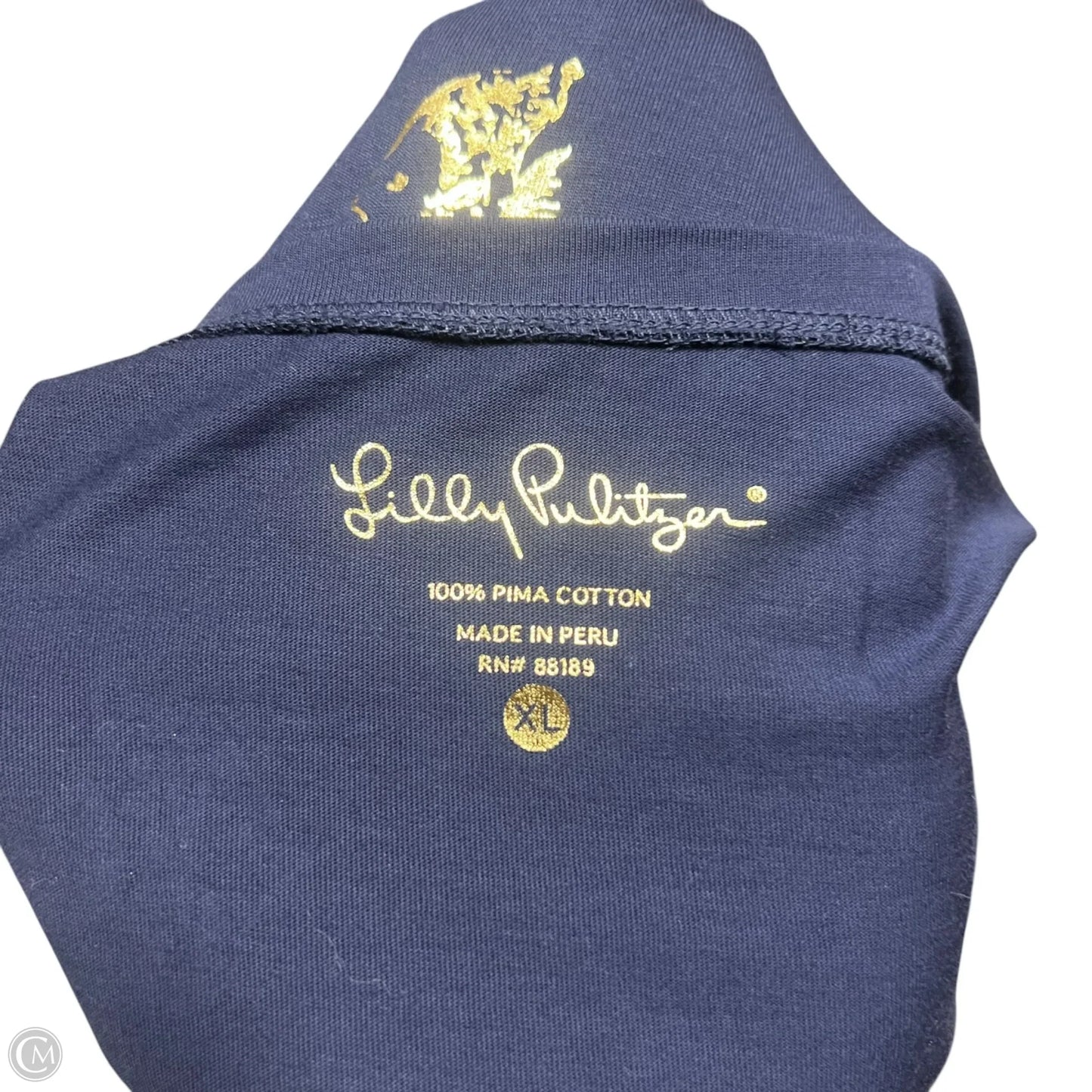 Dress Designer By Lilly Pulitzer In Blue & Gold, Size: Xl