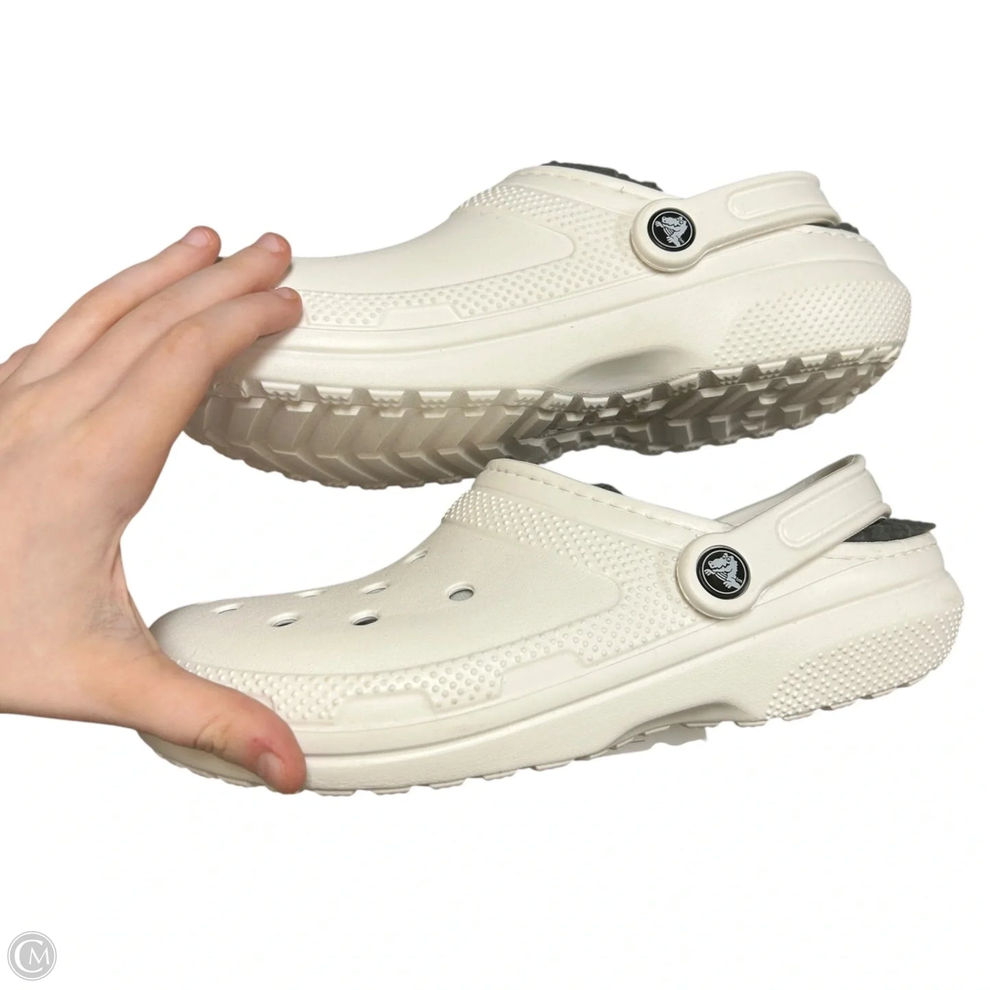 Shoes Flats By Crocs In White, Size: 10