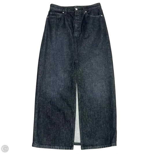 Skirt Midi By Banana Republic In Black Denim, Size: 4