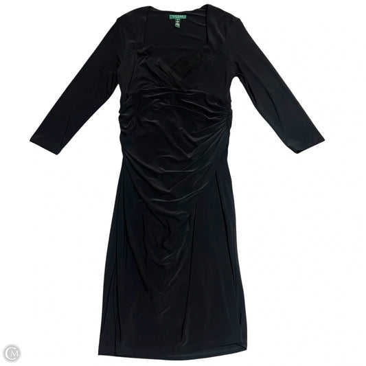 Dress Party Midi By Lauren By Ralph Lauren In Black, Size: L