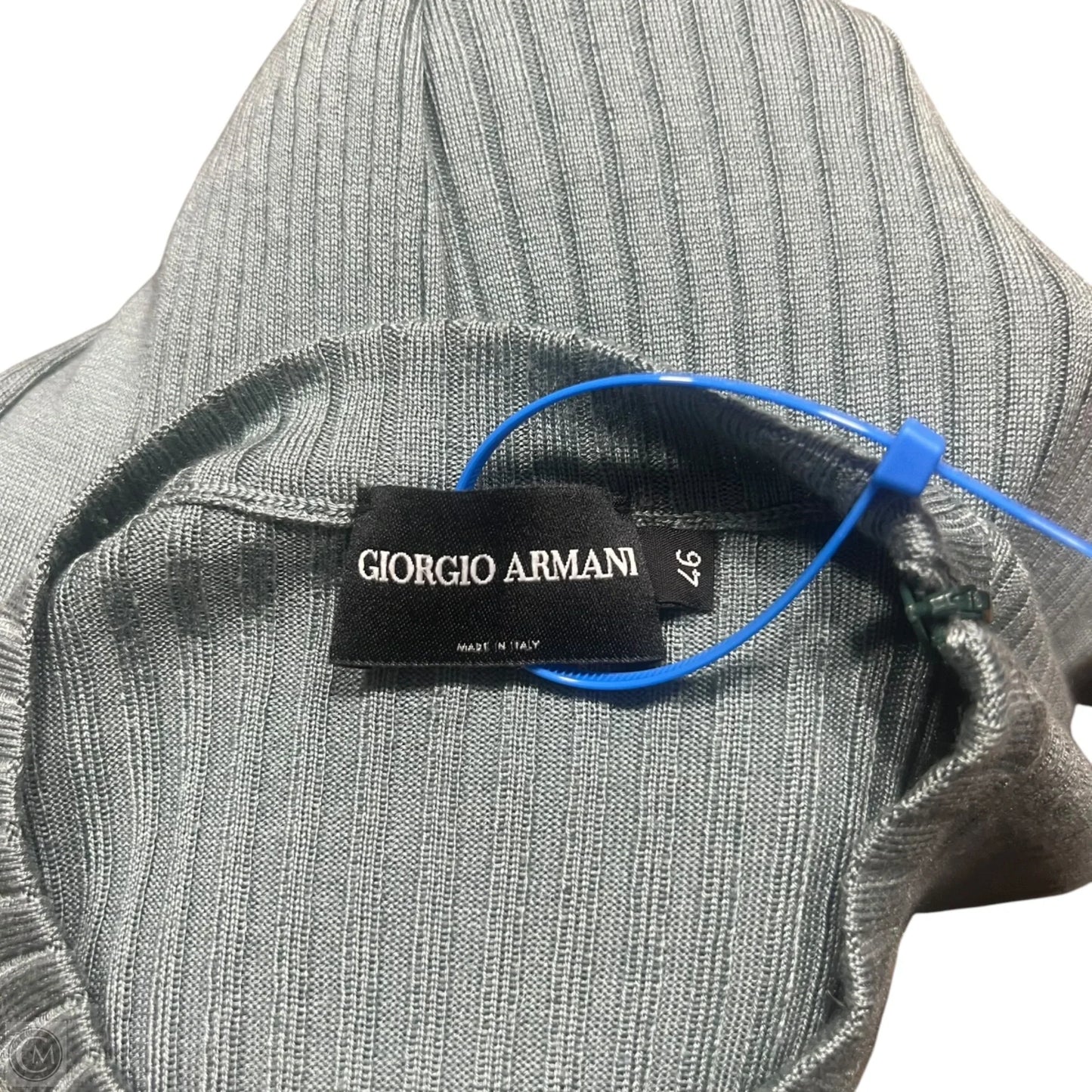 Top Short Sleeve Luxury Designer By Giorgio Armani In Blue, Size: Xl