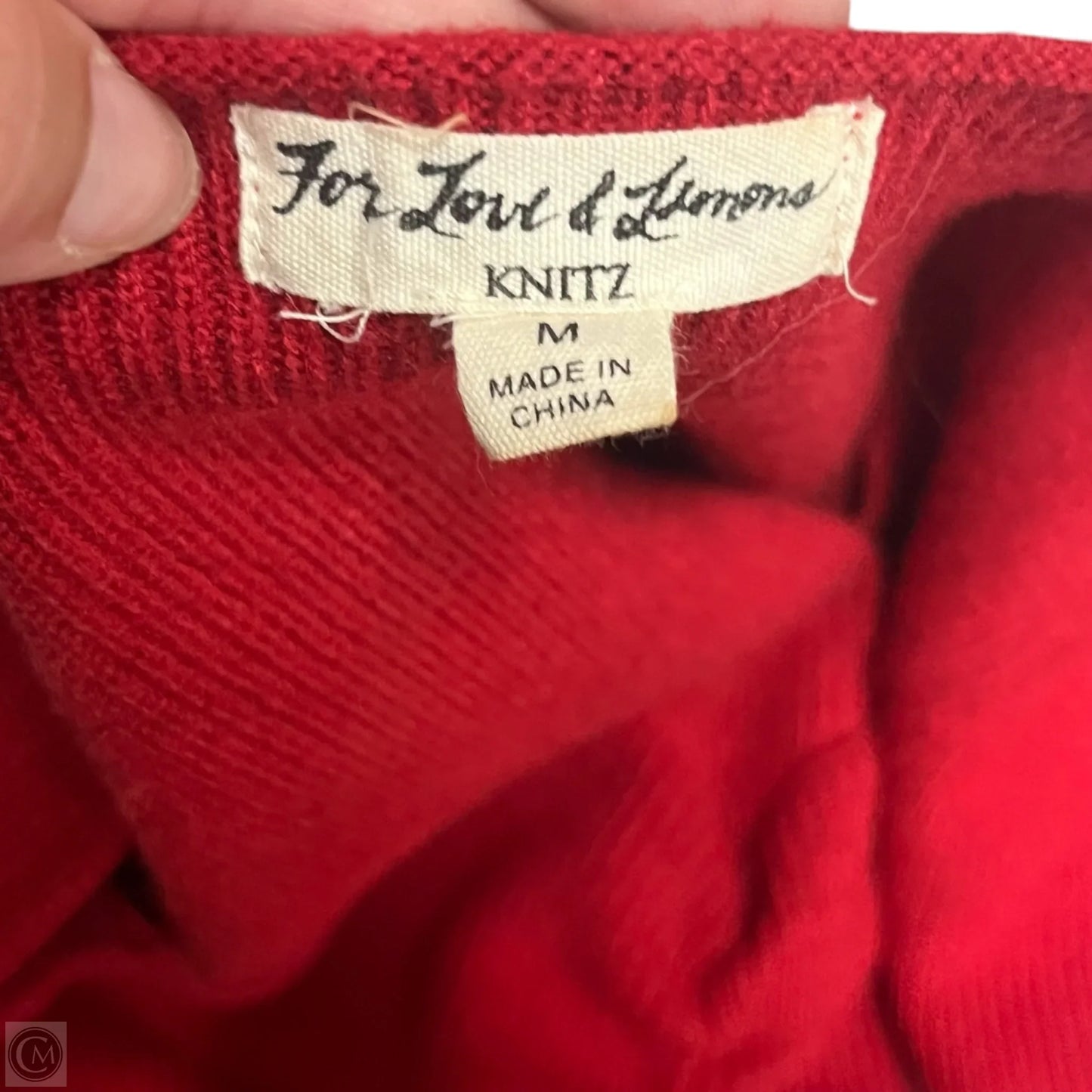 Sweater Short Sleeve By For Love & Lemons In Red, Size: M
