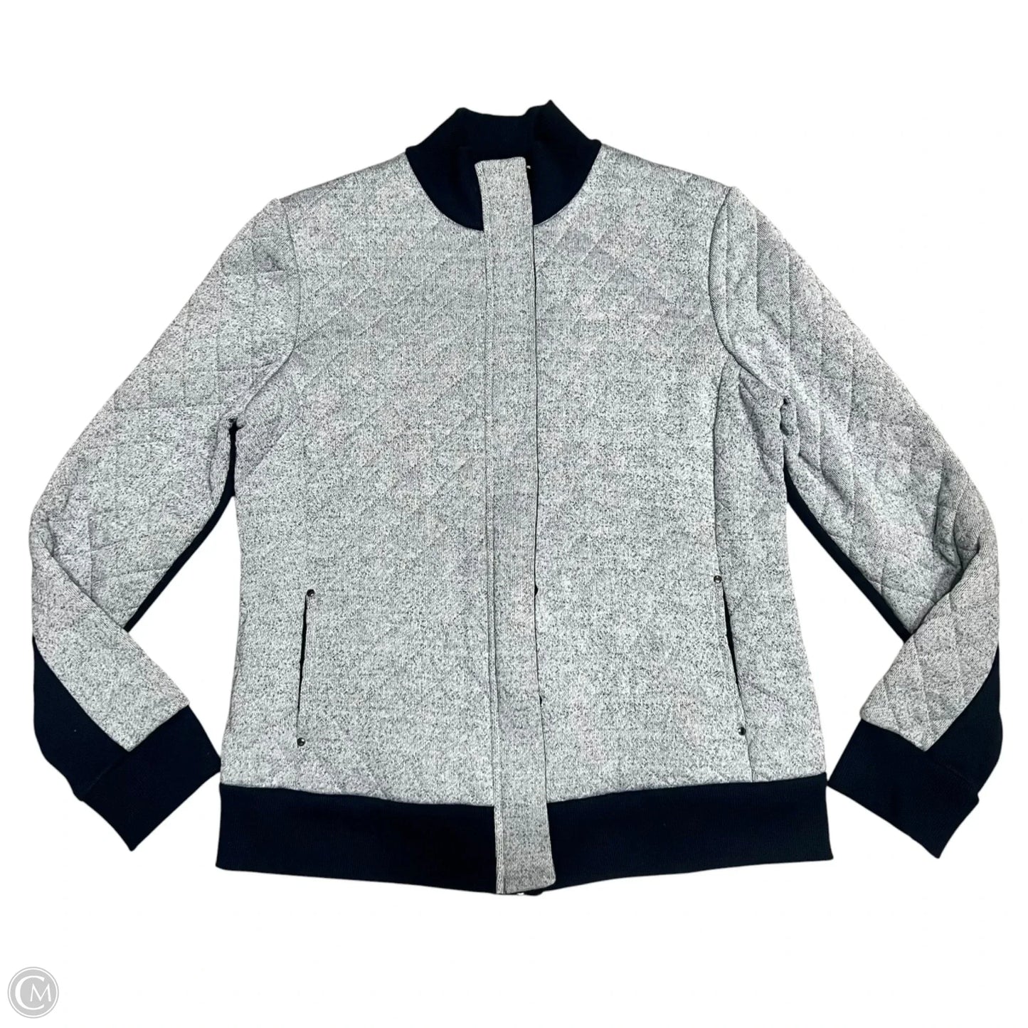 Jacket Designer By Neiman Marcus In Blue & Grey, Size: L