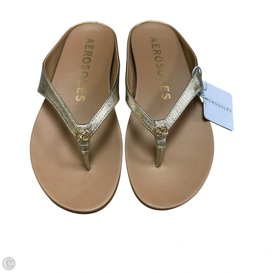 Sandals Flats By Aerosoles In Gold, Size: 8