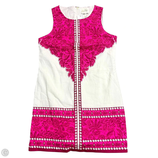 Romper Designer By Lilly Pulitzer In Pink & White, Size: S