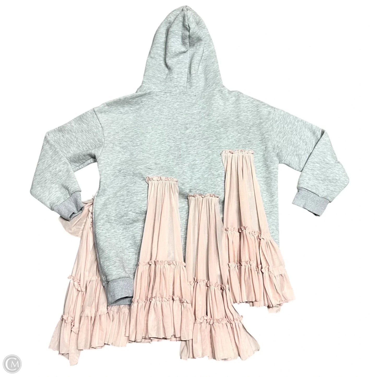 Sweatshirt Hoodie By Akira In Grey & Pink, Size: L