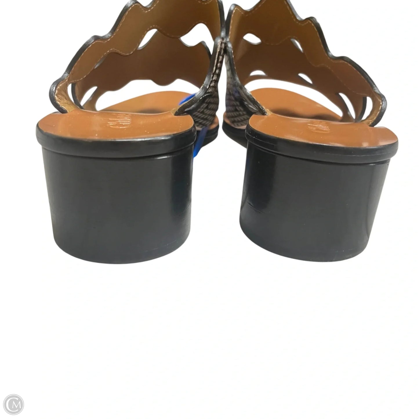Sandals Luxury Designer By Chloe In Black & Cream, Size: 6