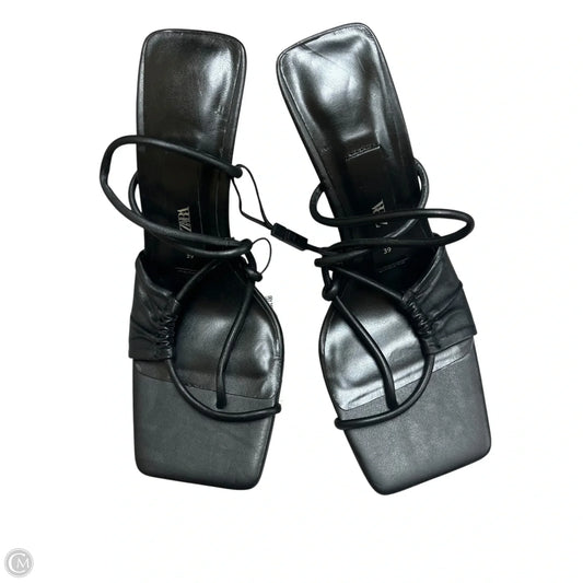 Sandals Heels Stiletto By Zara In Black, Size: 7.5