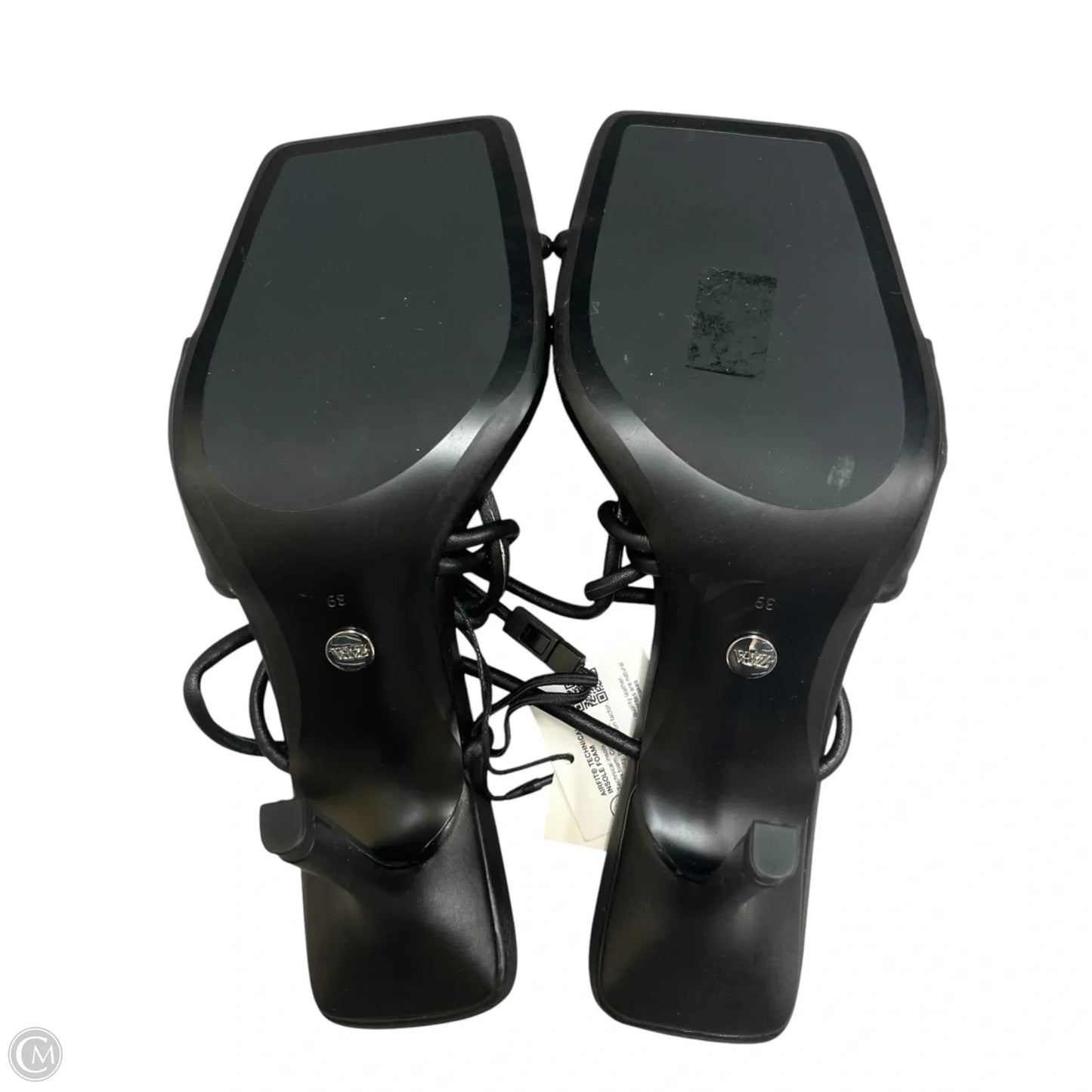 Sandals Heels Stiletto By Zara In Black, Size: 7.5