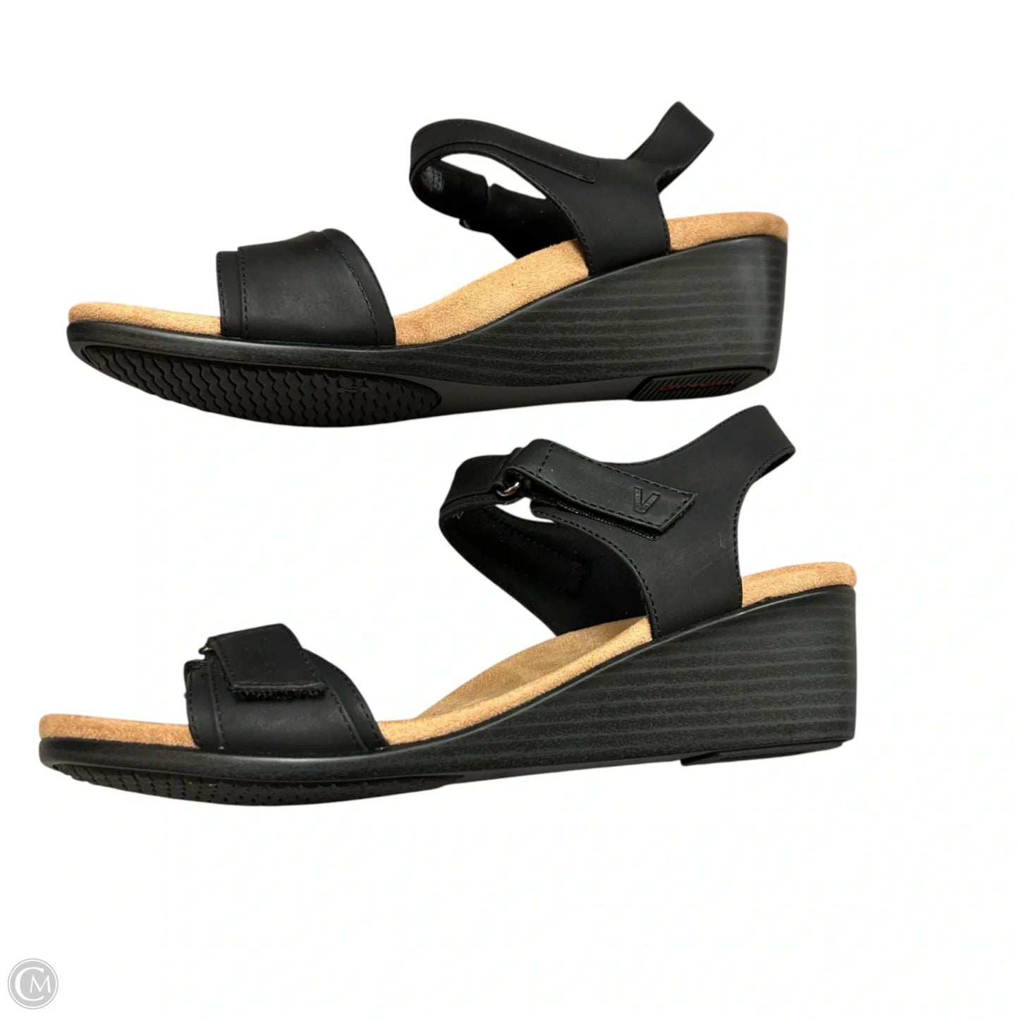 Sandals Heels Wedge By Vionic In Black, Size: 10