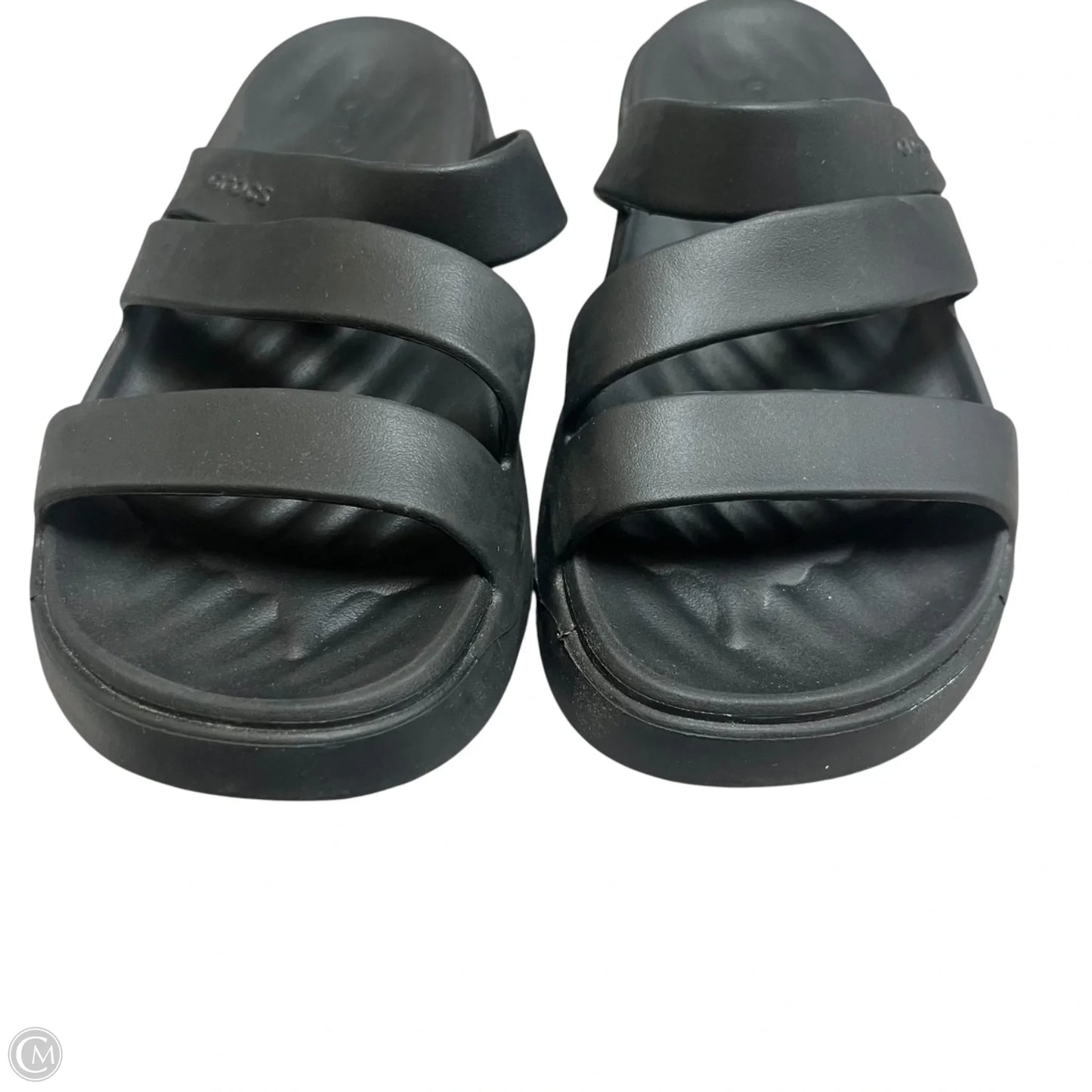 Sandals Flats By Crocs In Black, Size: 6