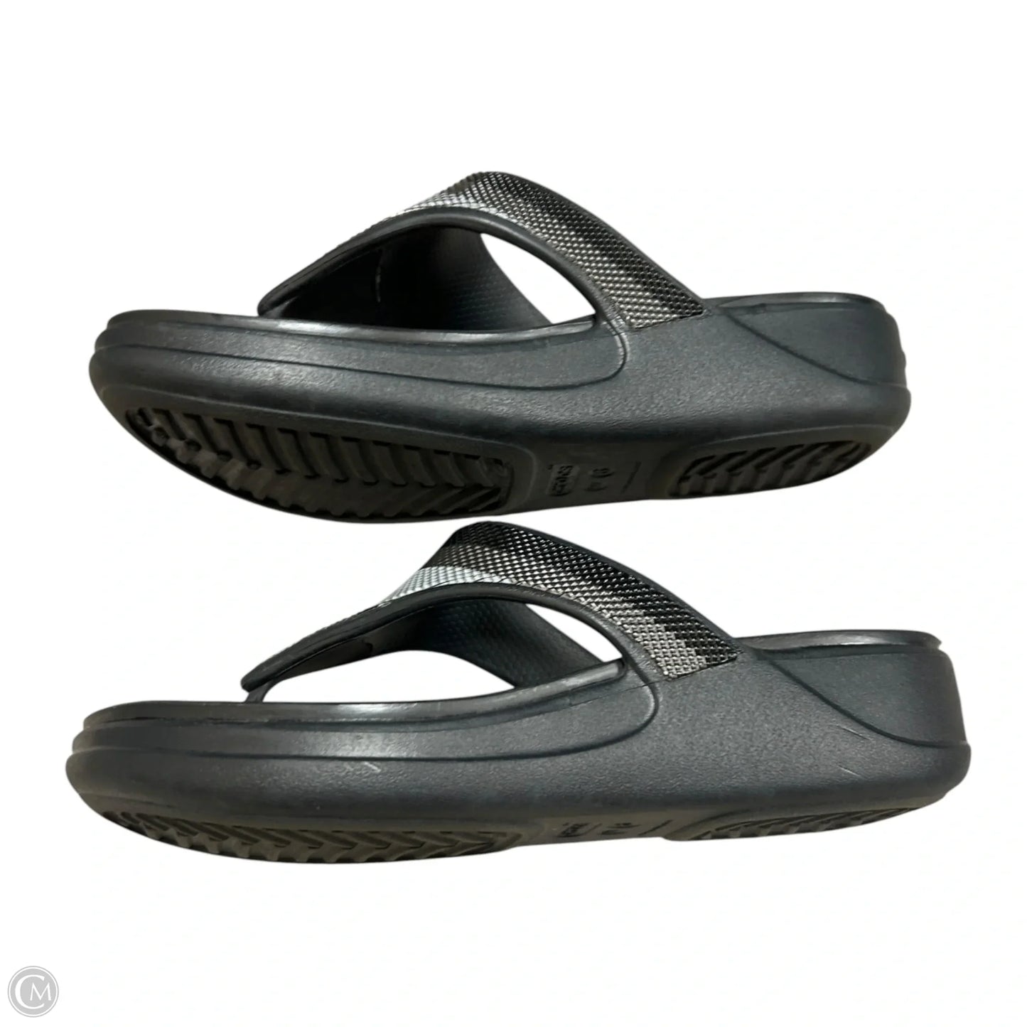 Sandals Heels Platform By Crocs In Black, Size: 6