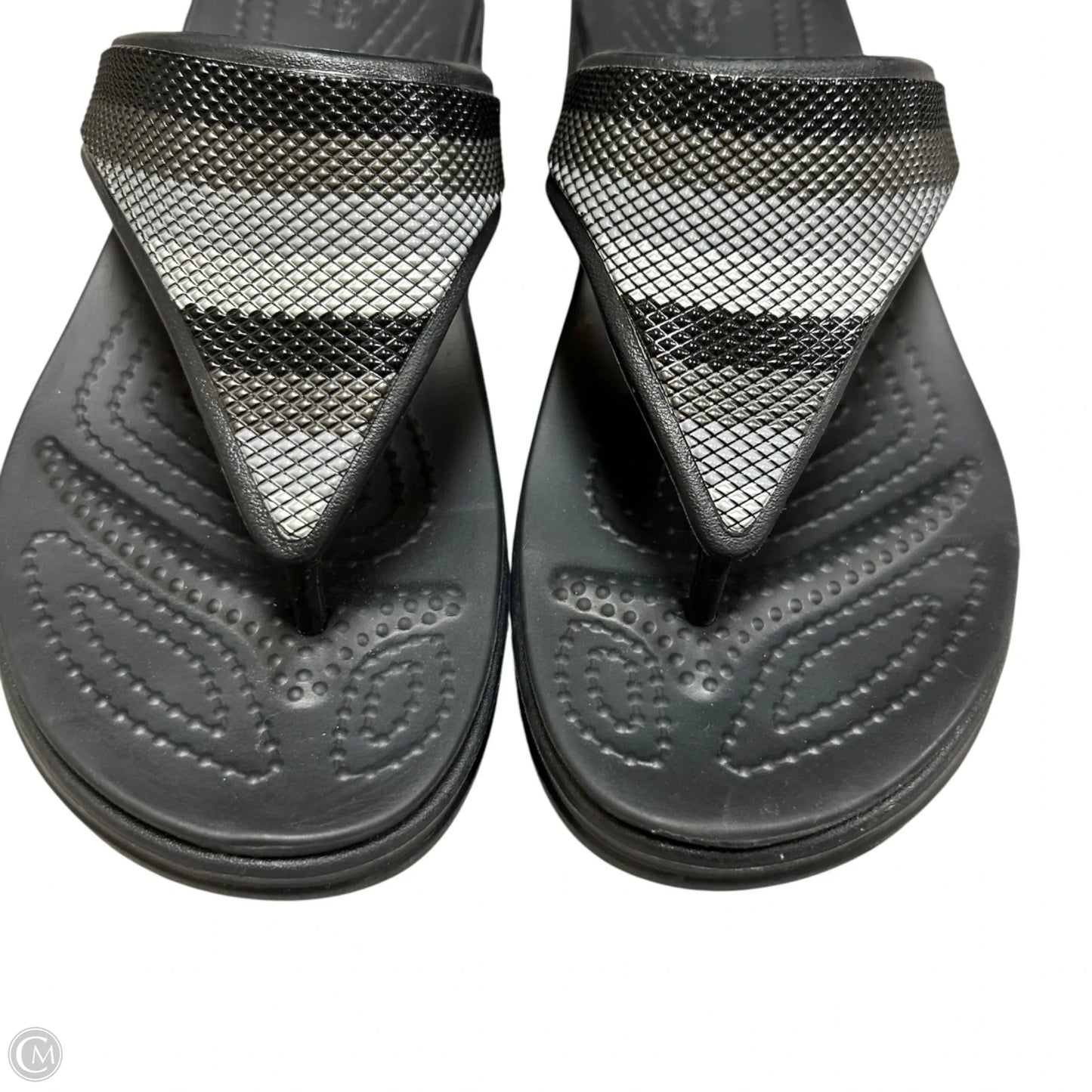Sandals Heels Platform By Crocs In Black, Size: 6