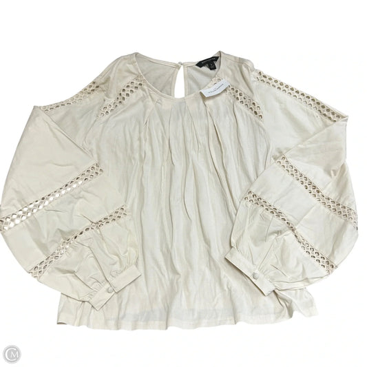 Top Long Sleeve By Banana Republic In Tan, Size: L