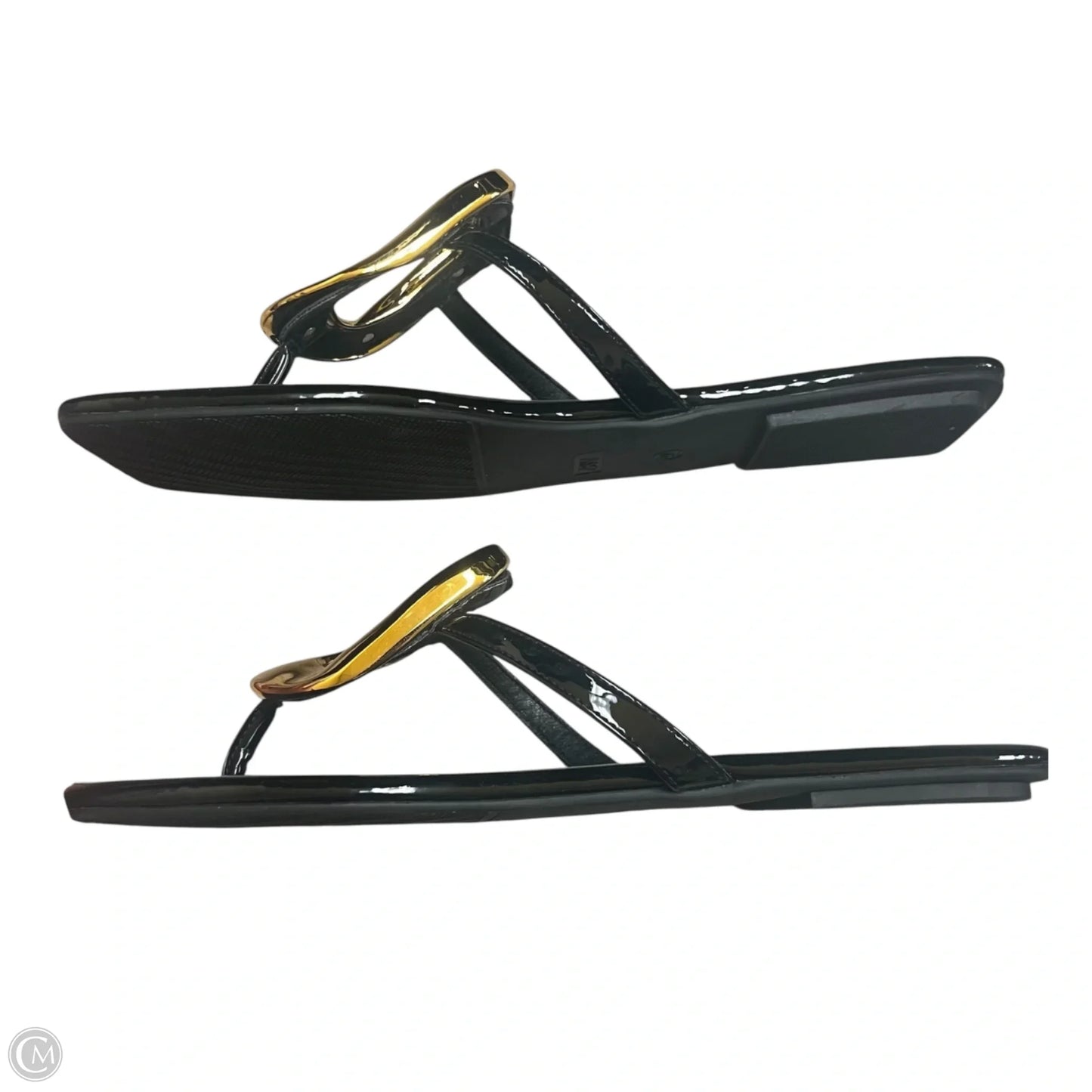 Sandals Flats By Coutgo In Black & Gold, Size: 9