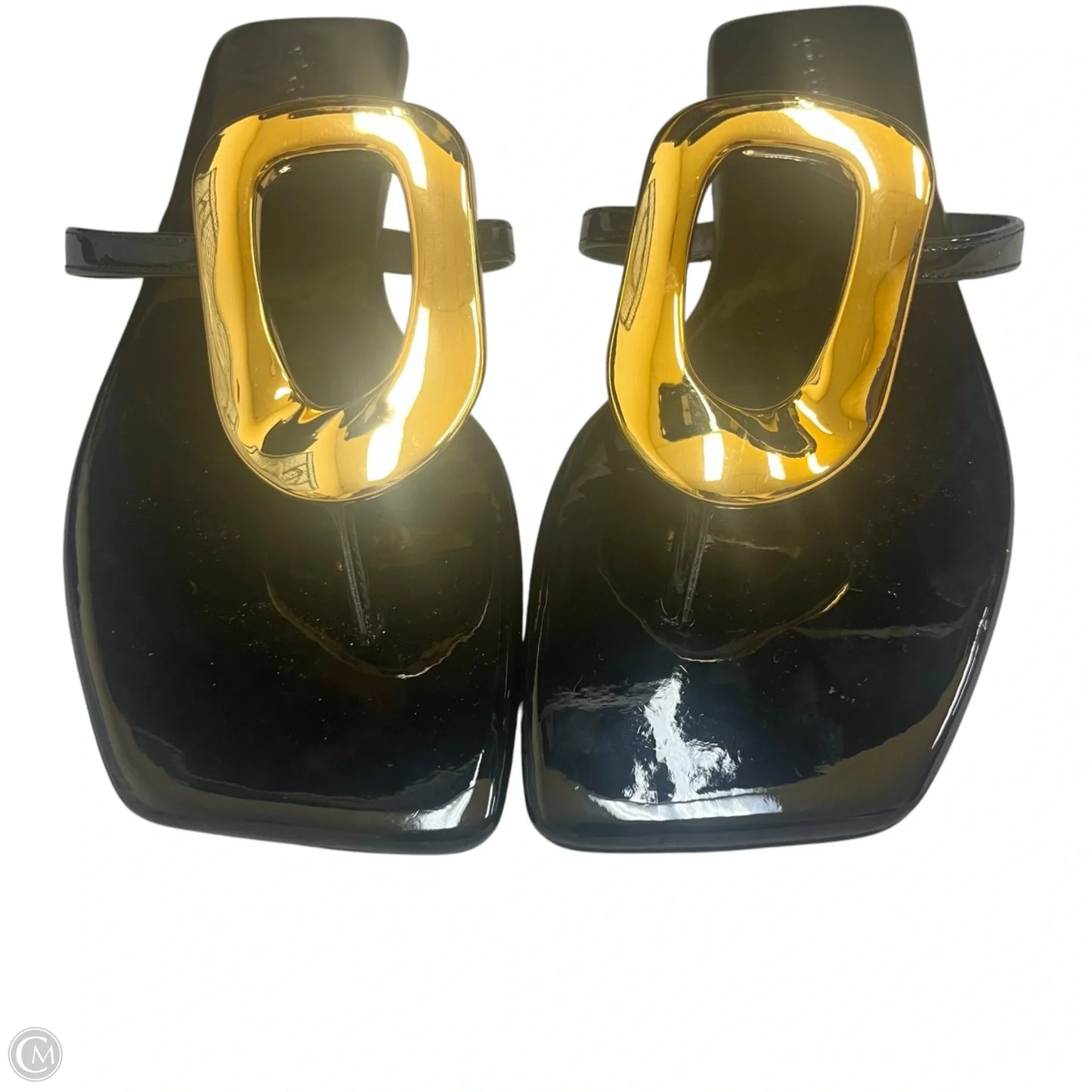 Sandals Flats By Coutgo In Black & Gold, Size: 9