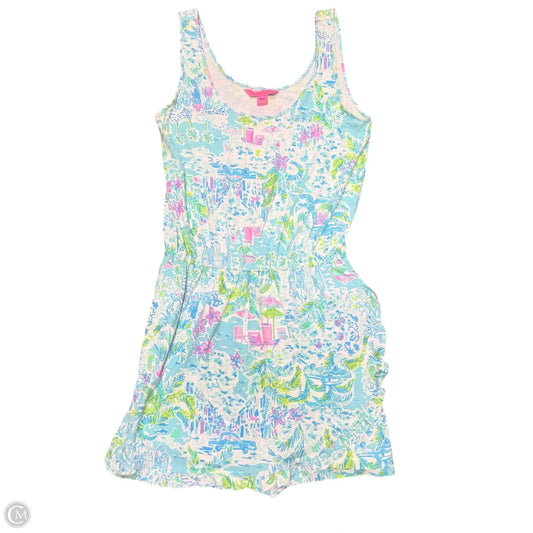 Romper Designer By Lilly Pulitzer In Blue & Green, Size: M