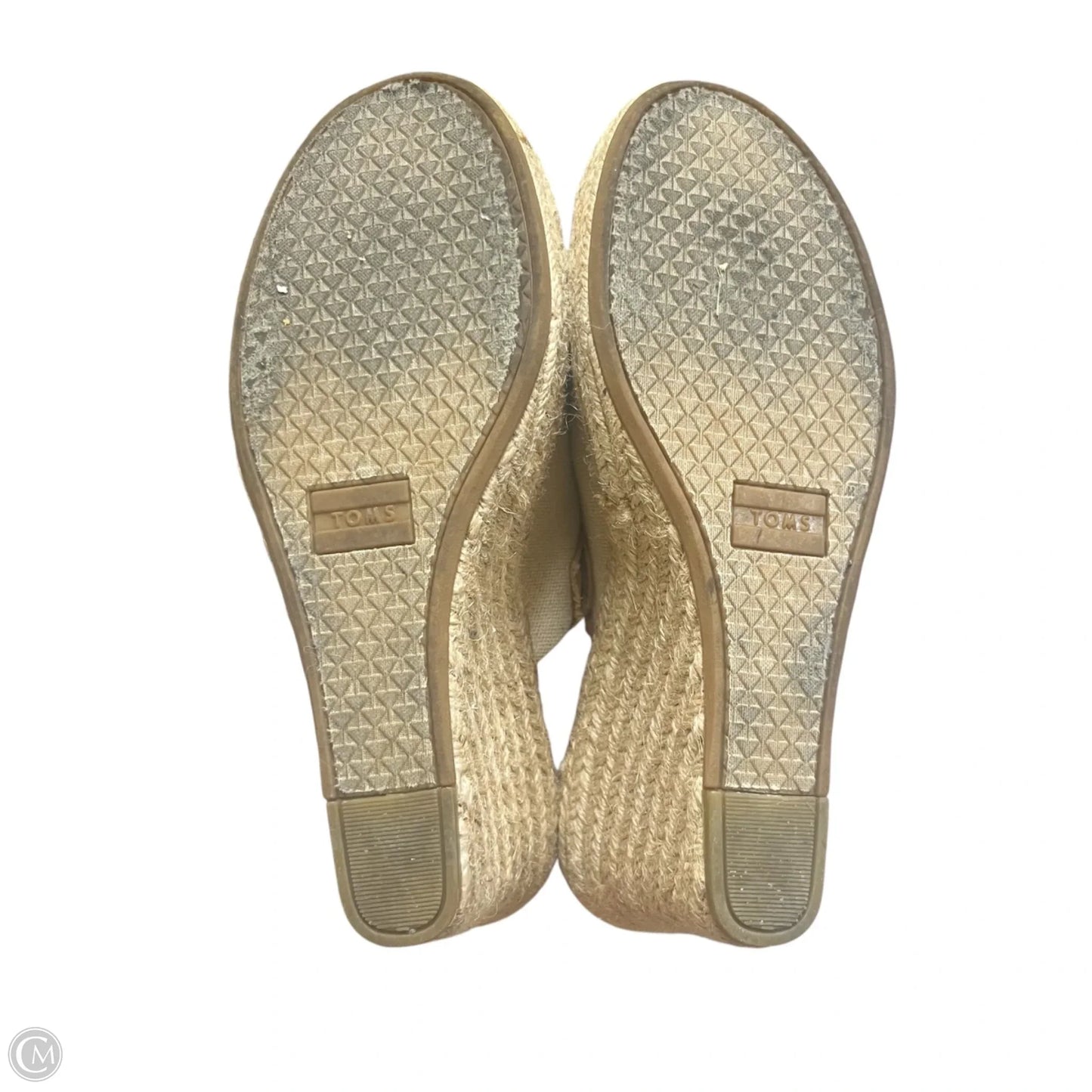 Sandals Heels Wedge By Toms In Tan, Size: 7.5