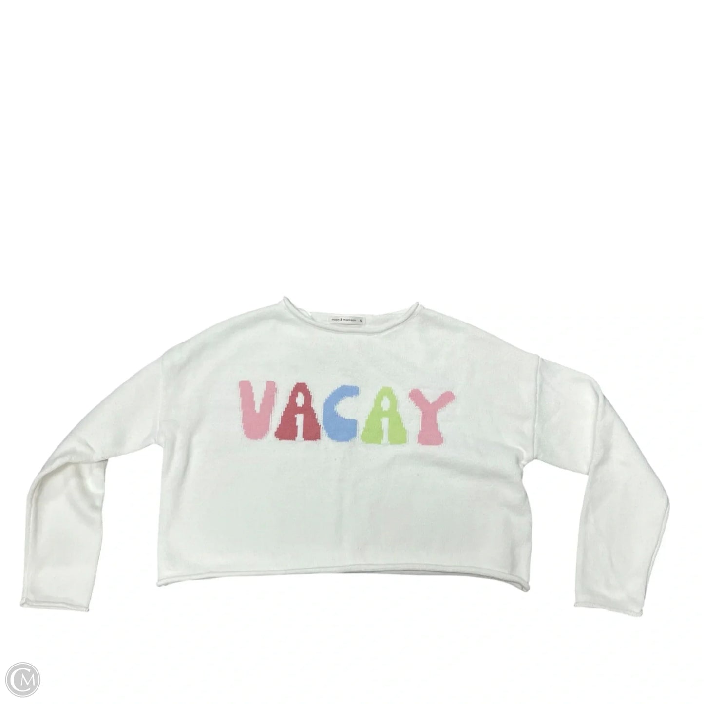 Sweater By Moon And Madison In Cream & Pink, Size: S