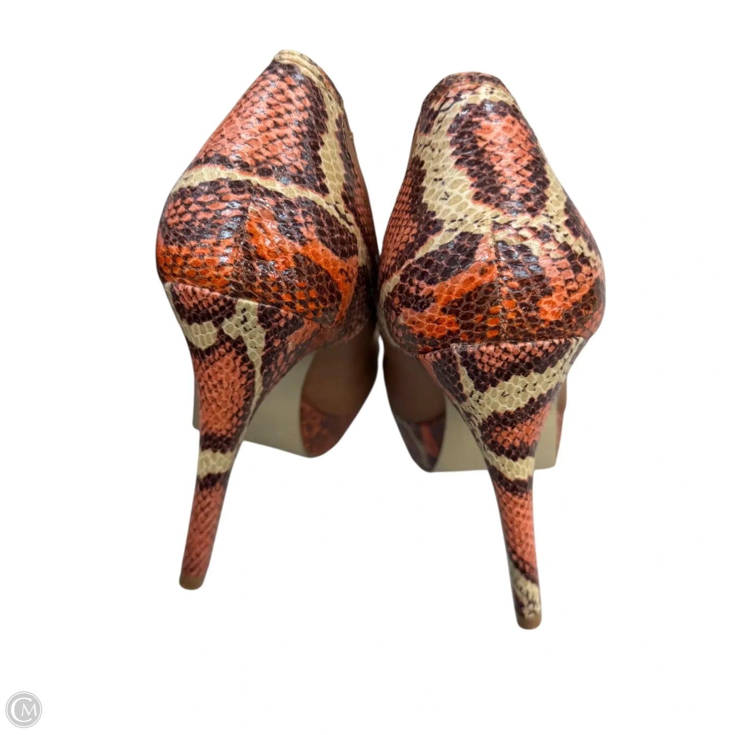 Sandals Heels Stiletto By Guess In Brown & Orange, Size: 9.5