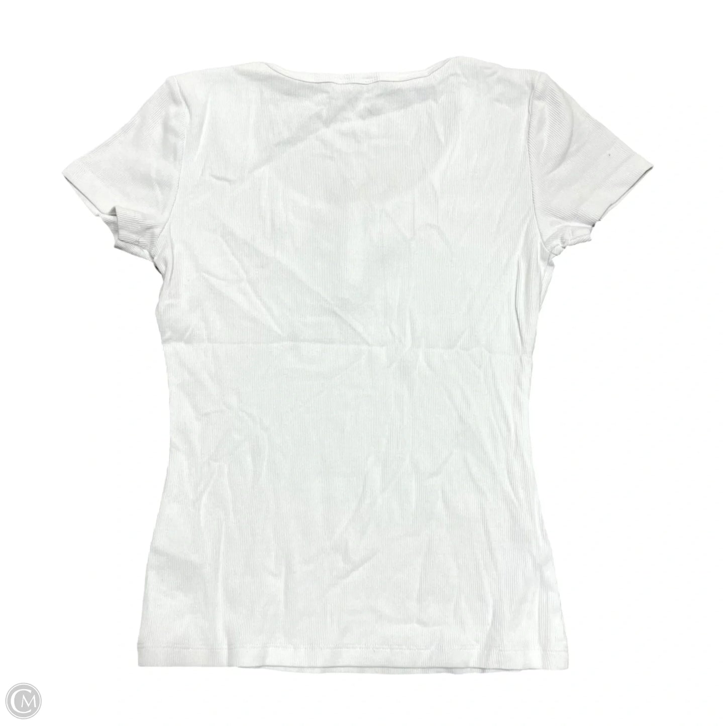 Top Short Sleeve By Guess In White, Size: L