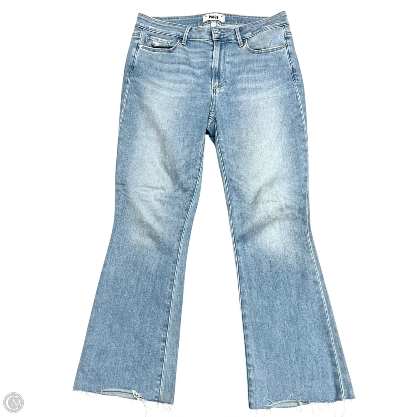 Jeans Flared By Paige In Blue Denim, Size: 8