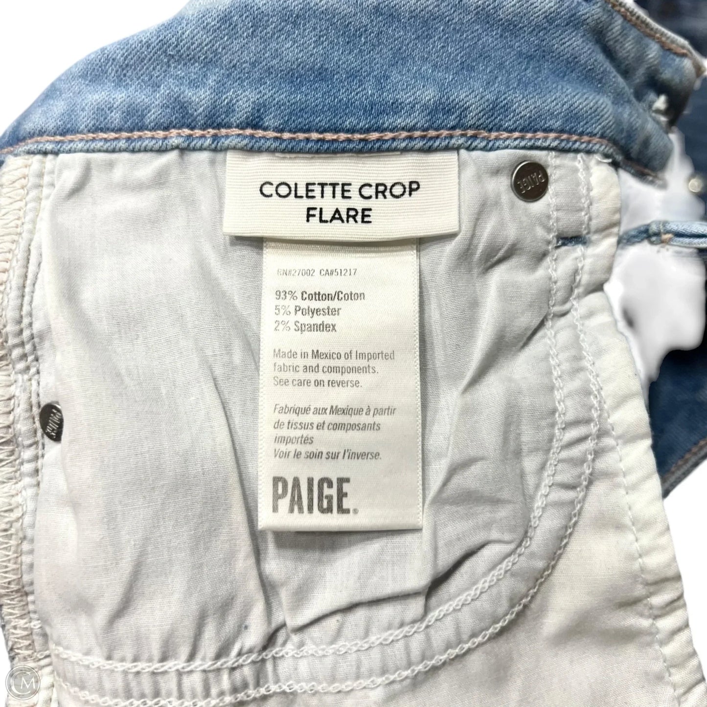 Jeans Flared By Paige In Blue Denim, Size: 8