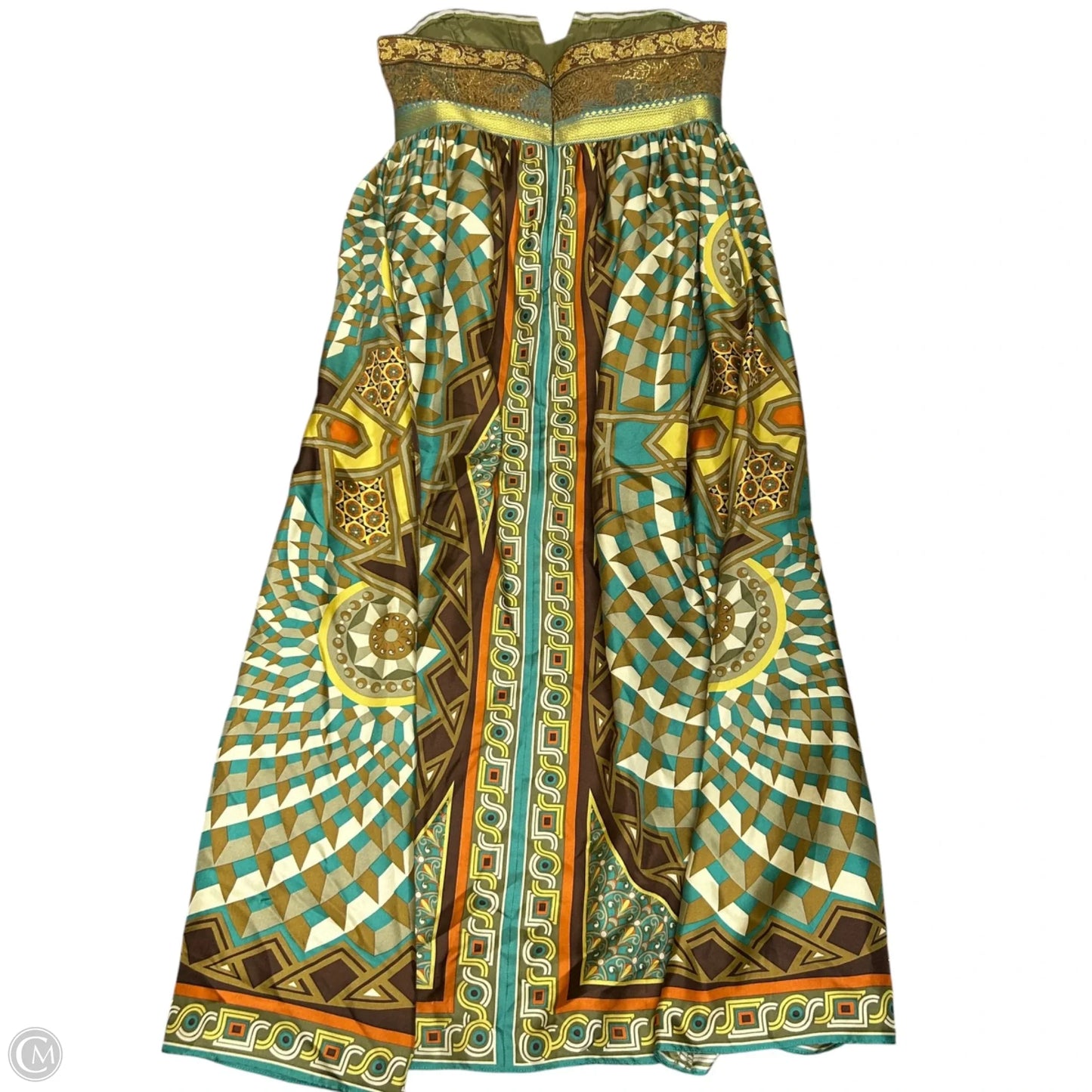 Dress Party Long By Nicole Miller In Gold & Green, Size: Xs