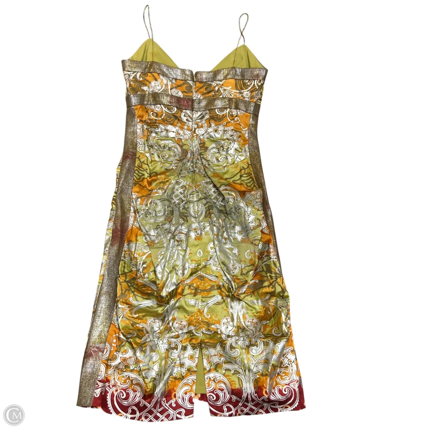 Dress Party Short By Nicole Miller In Green & Orange, Size: S