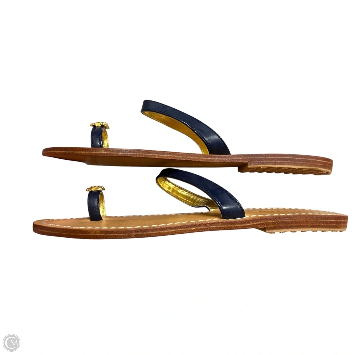Sandals Flats By Mystique In Blue & Tan, Size: 9