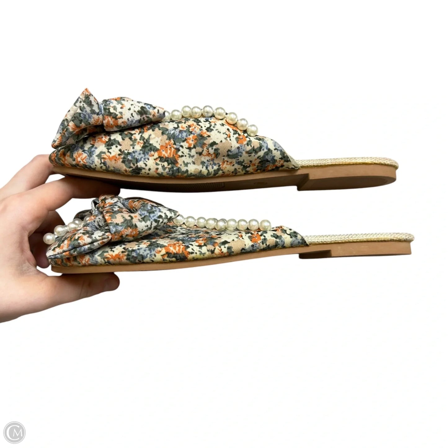 Shoes Flats In Floral Print, Size: 7.5