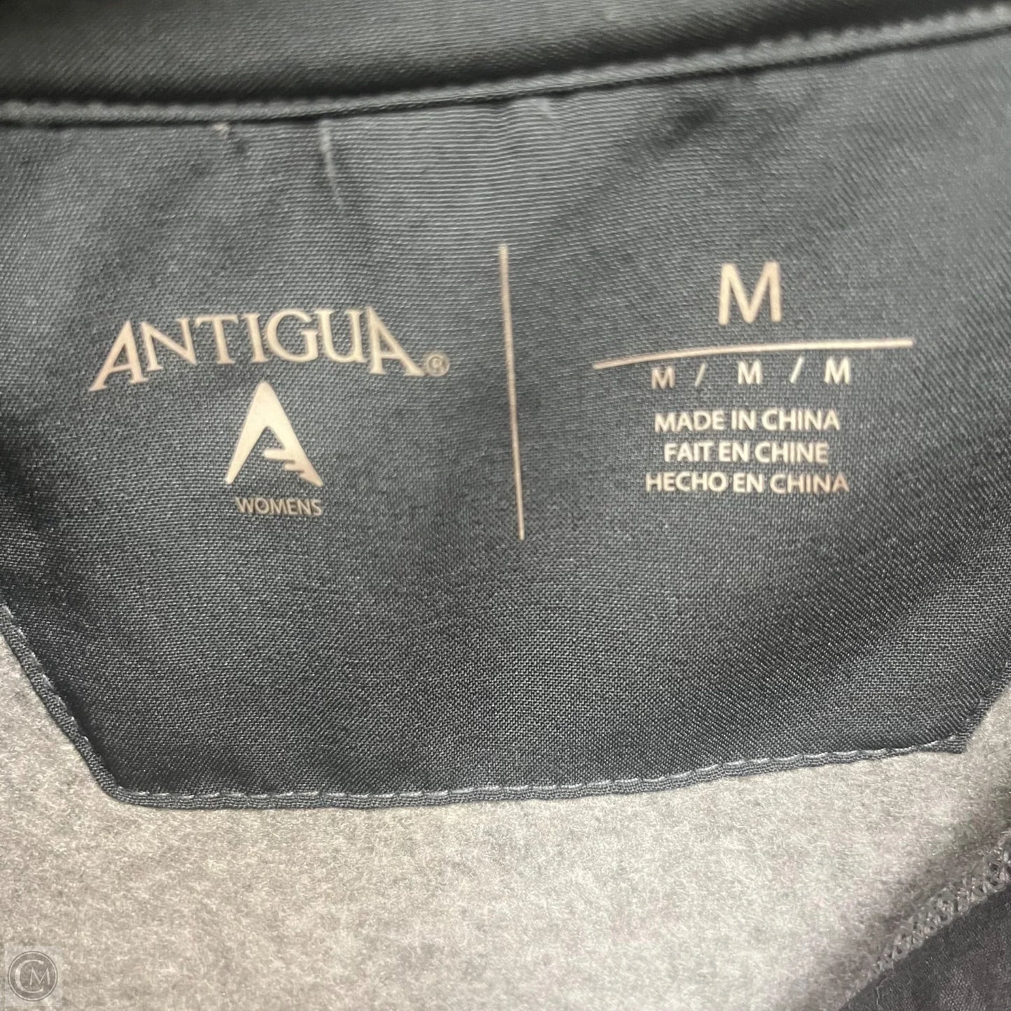 Athletic Sweatshirt Collar By Antigua In Green & Grey, Size: M