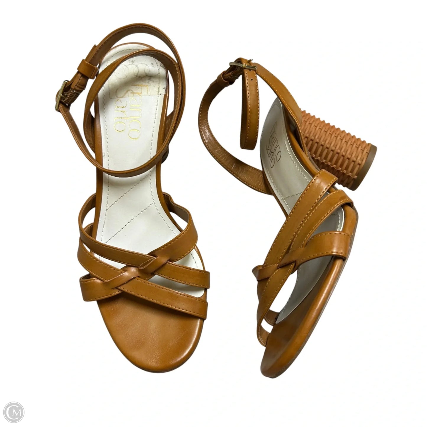 Sandals Heels Block By Franco Sarto In Tan, Size: 6