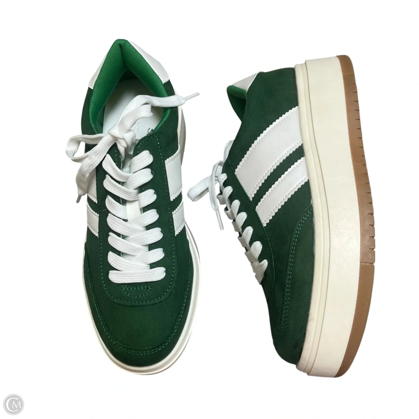 Shoes Sneakers By Madden Girl In Green & White, Size: 8