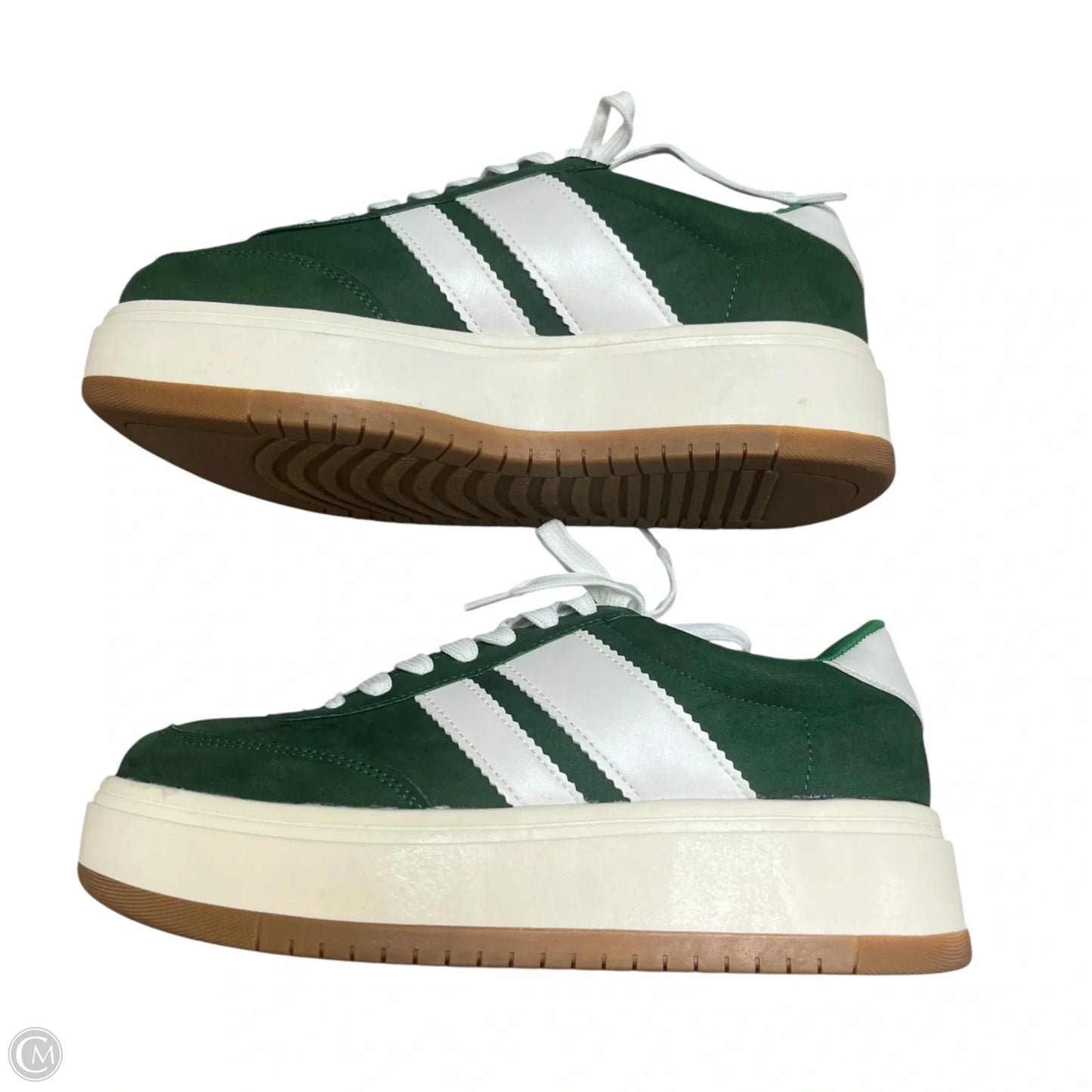 Shoes Sneakers By Madden Girl In Green & White, Size: 8