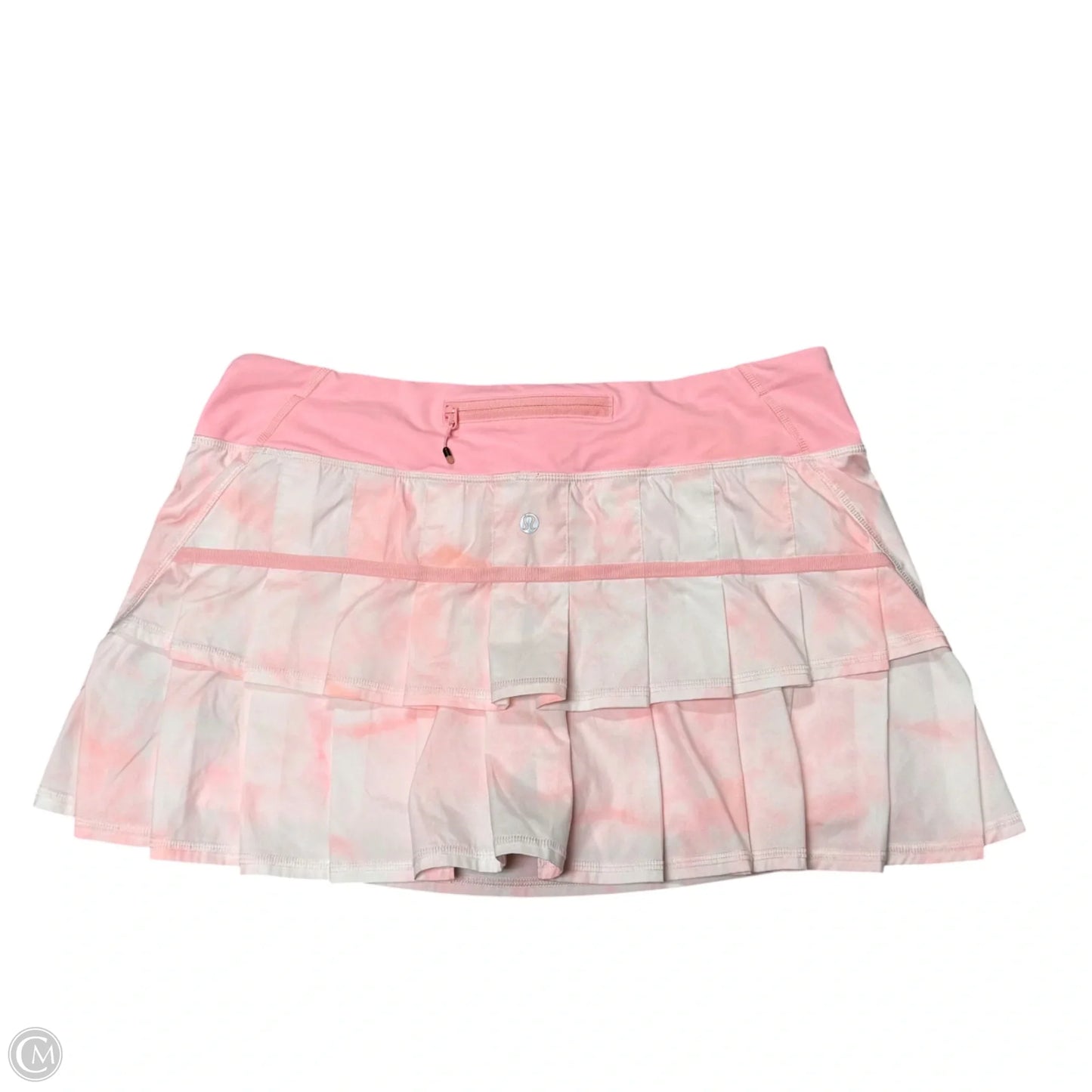Athletic Skort By Lululemon In Pink & White, Size: 10