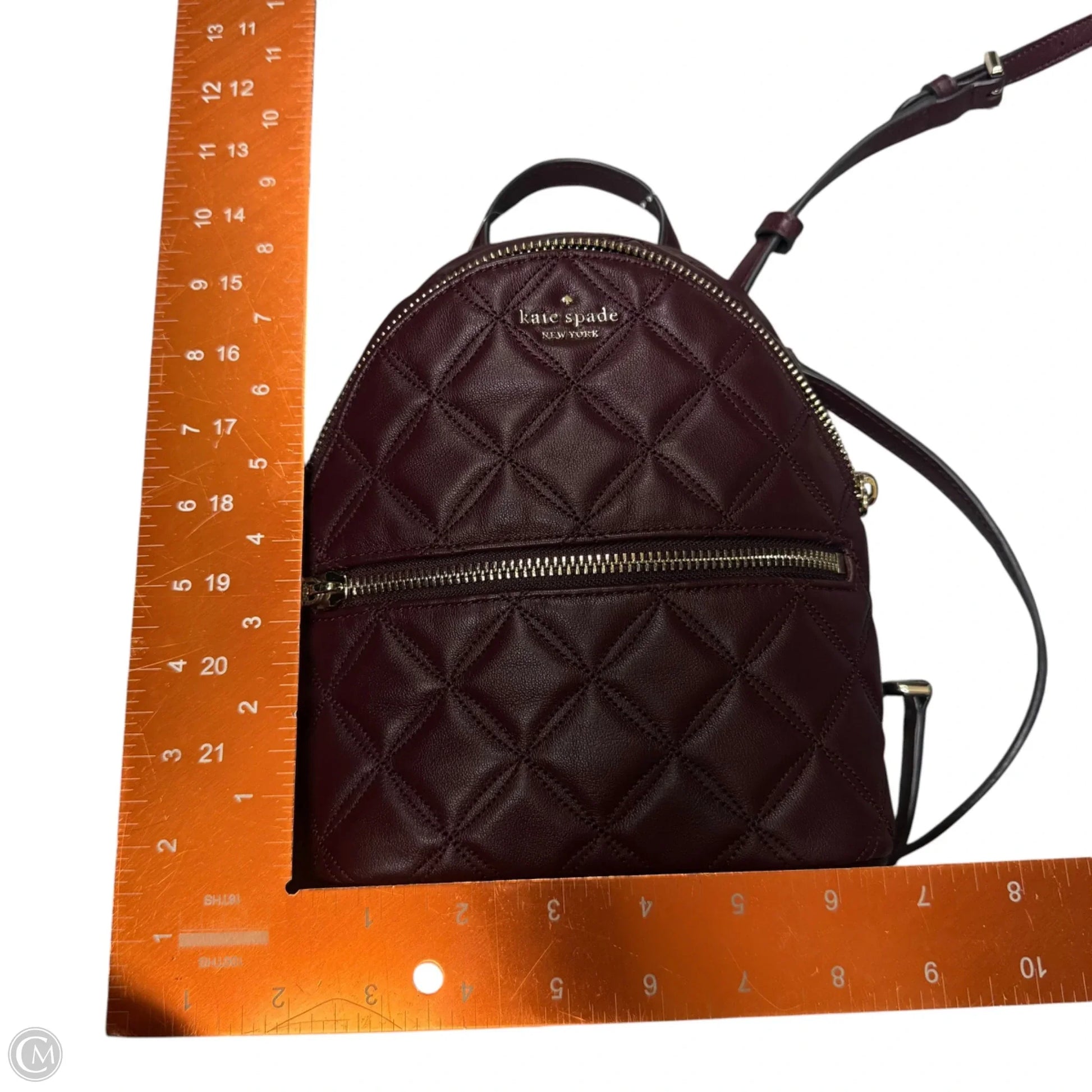 kate spade mini backpack purse New York Kate Spade New York Spade Flower Quilting The Kate Spade Chelsea The Little Better Nylon Mini Backpack in black with a playful apple print is a cute and practical accessory Backpack Designer By Kate Spade,