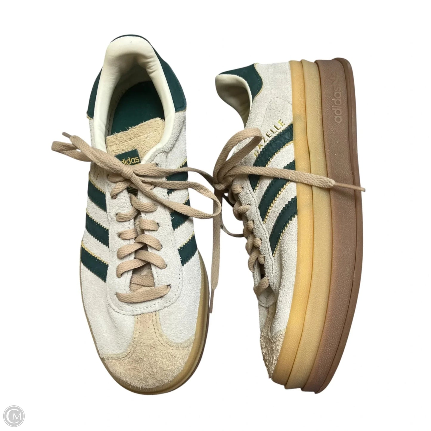 Shoes Sneakers By Adidas In Green & Grey, Size: 6