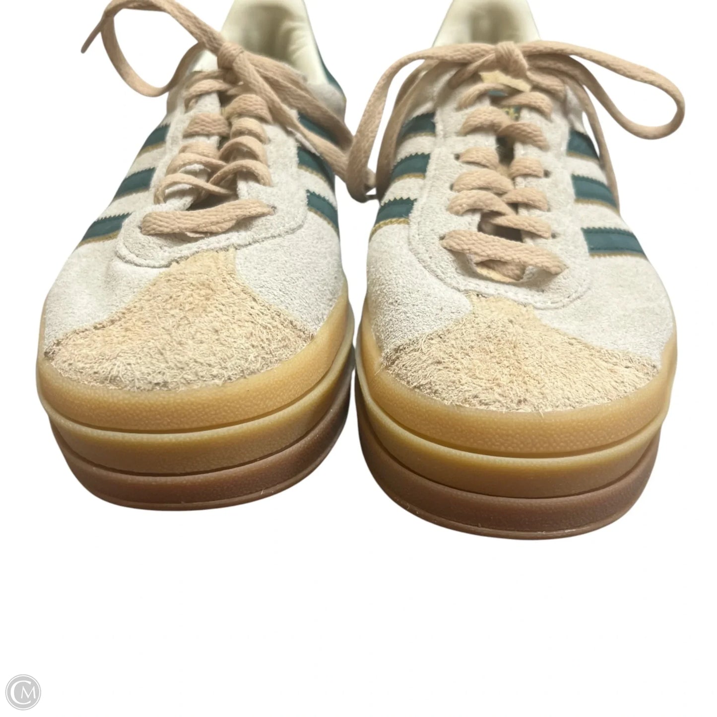 Shoes Sneakers By Adidas In Green & Grey, Size: 6