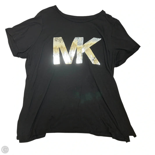 Top Short Sleeve By Michael By Michael Kors In Black & Silver, Size: 2x