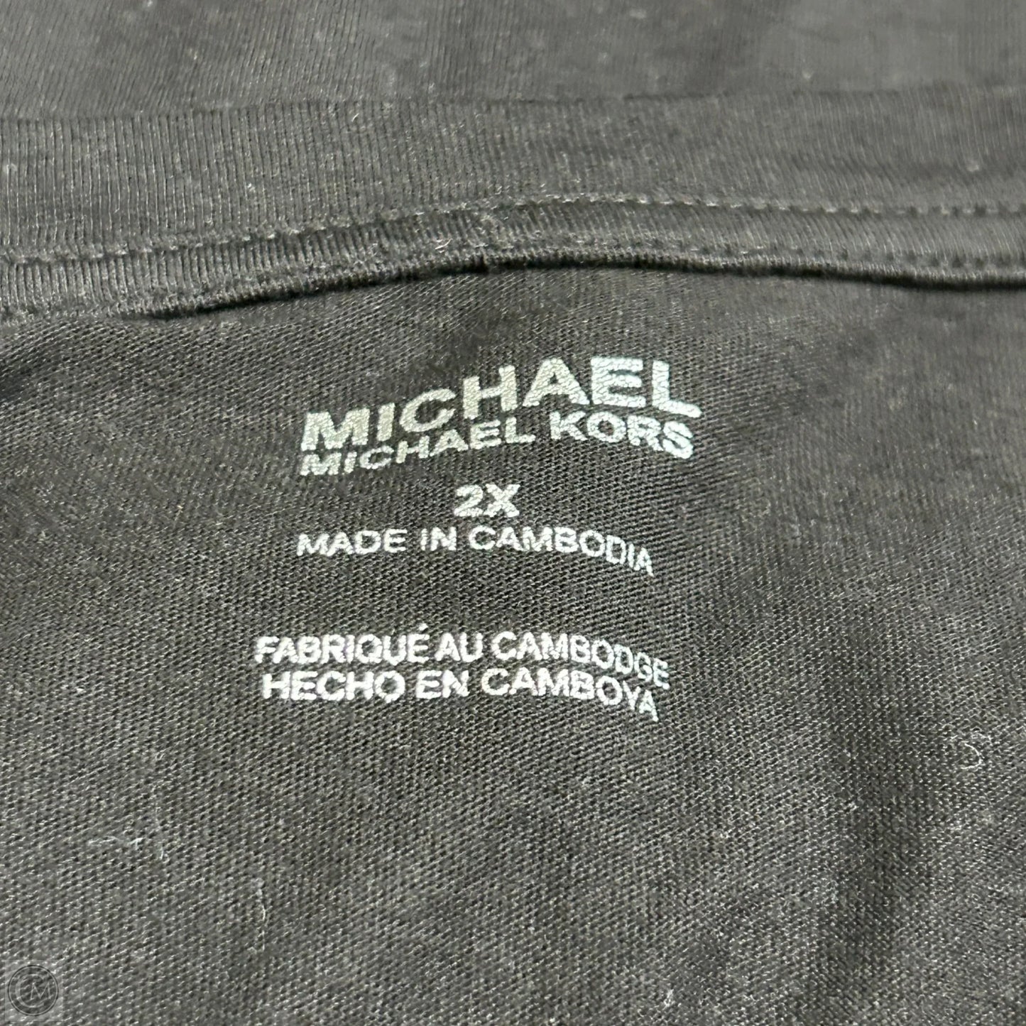 Top Short Sleeve By Michael By Michael Kors In Black & Silver, Size: 2x