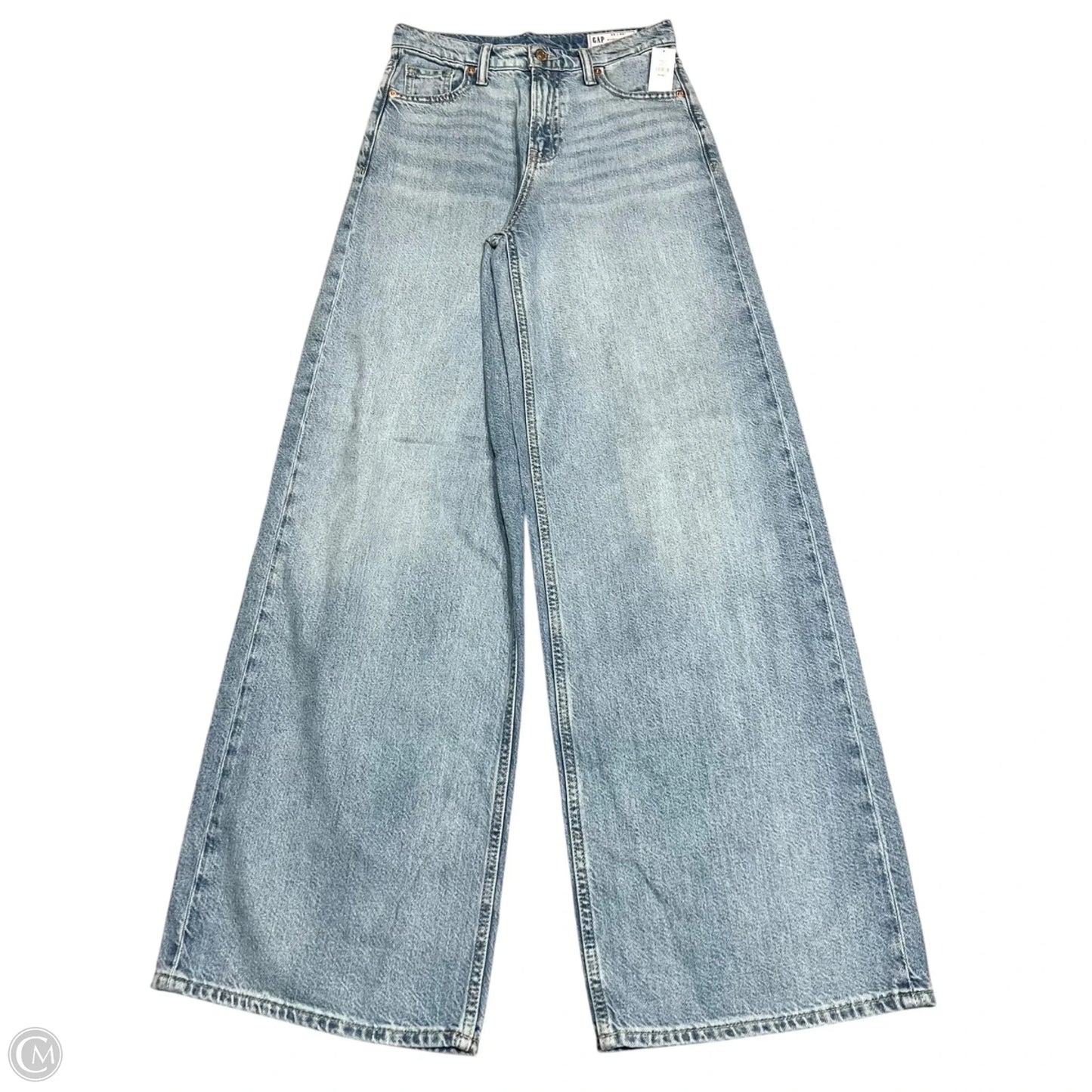 Jeans Wide Leg By Gap In Blue Denim, Size: 0