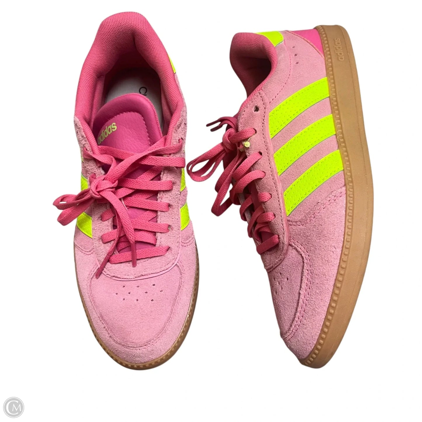 Shoes Sneakers By Adidas In Pink & Yellow, Size: 6.5