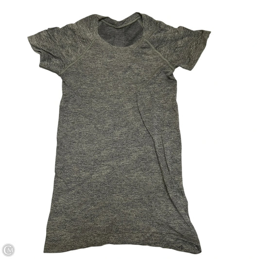 Athletic Top Short Sleeve By Lululemon In Grey, Size: S